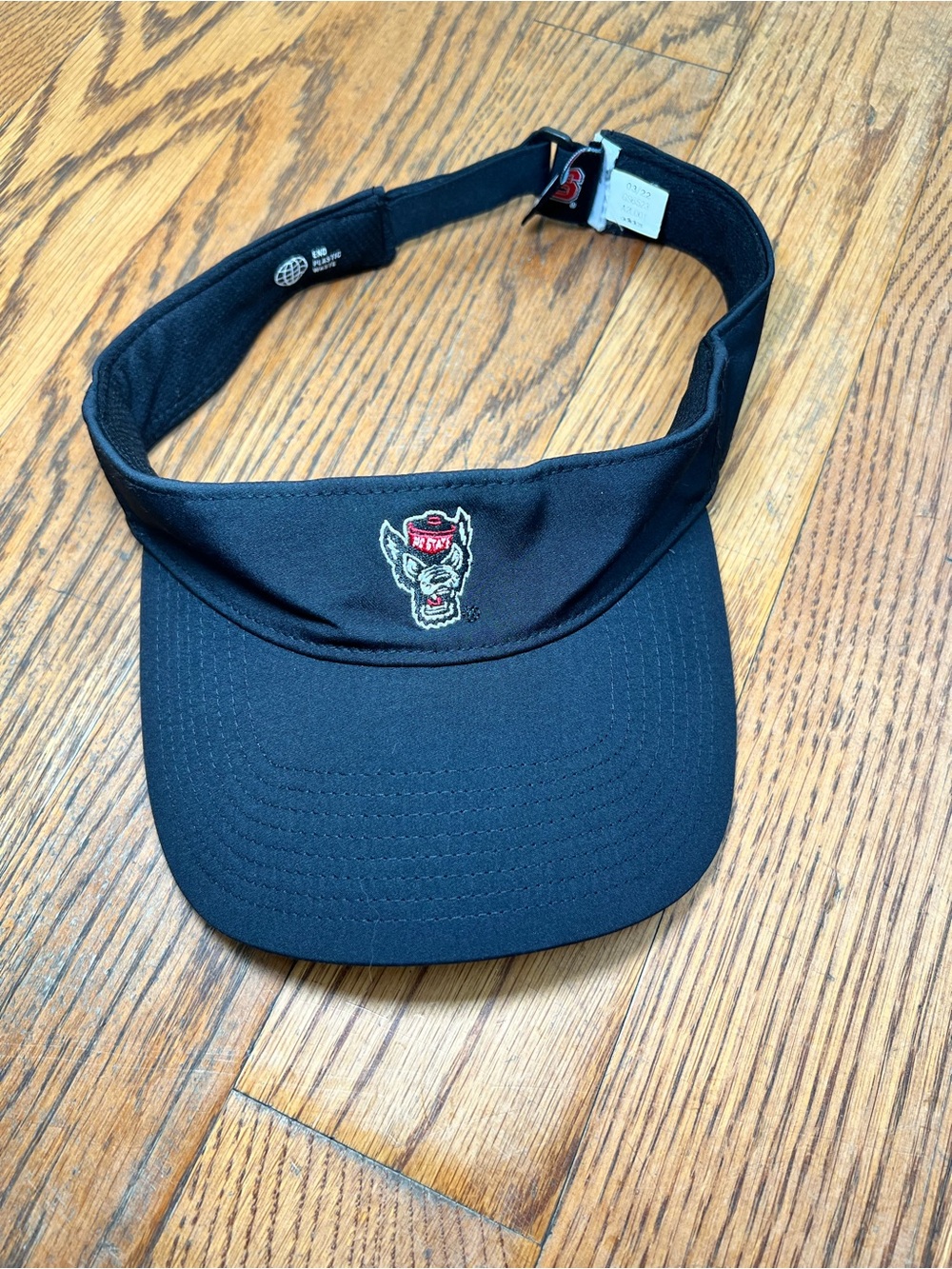 adidas black NC State Wolfpack logo visor